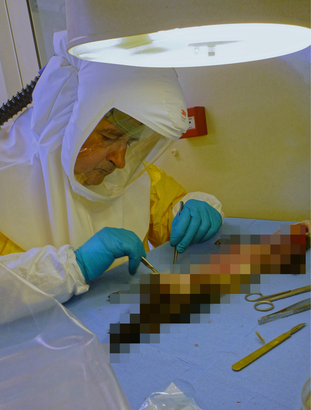 Jacques Barrat in a laboratory