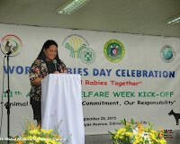 Dr Sarah Jayme presents during World Rabies Day celebration for GARC. 