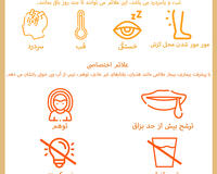 Rabies symptoms in humans infograph 2025 Farsi