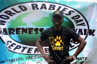 World Rabies day banner with Dr. onaji