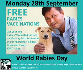 Free Rabies Vaccinations at TOLFA Dispensary on World Rabies Day 2020