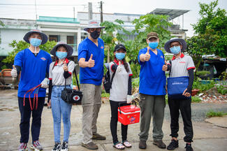 Vaccination team in the village.