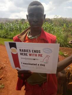 young men vaccinating their dogs