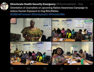 Tweet from Directorate of Health Security and Emergencies 