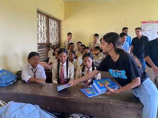 Pamplet distribution about Rabies at Rampur Secondary School