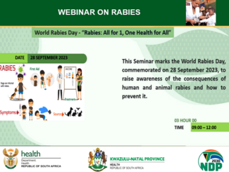 Rabies Day webinar hosted by KZN Department of Health