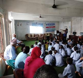 This is school awareness program conducted by Susmita Bhandari with the help of Rotaract Club of Gaindakot and One Health Nepal on Shree Mahendra Smarak School.