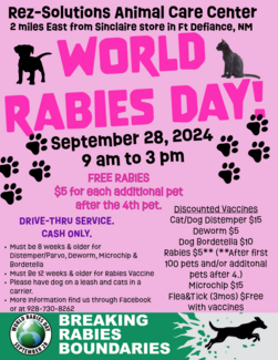 Navajo Reservation World Rabies Day September 28 2024