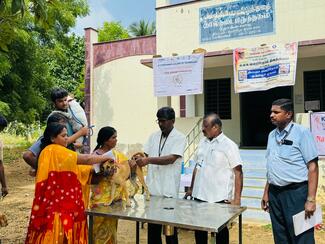 Injecting the Rabies Vaccine to Pet animal by Dr. Ramesh Kumar