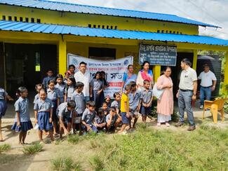 Students and Administrative staff of Diju Chapari LP School, Faculty members and students of LCVSc, at awareness camp cum street dog vaccination camp at Diju Chapari