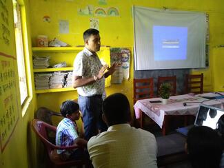 Dr. Nayanjyoti Pathak, Faculty of LCVSc, presenting at the awareness camp