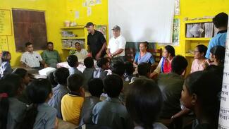 Dr. A.J. Nath, Dr. P. Borah, Dr. M. Regon, Dr. N. Pathak, Dr. P. Thakuria, Dr. B.K. Sarma while interacting with the students of school
