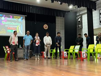 Dr. S.Khargharia, Dr. S.S.Deka, Dr. P. Chabukdhara and Dr. A.J.Nath inetracting during the quiz competition