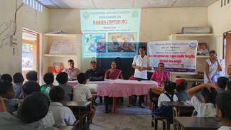 School administration and teachers actively participating in the event, along with Dr. A.J. Nath, Dr N. Pathak and Dr M. Regon of LCVSc