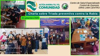 ESTUDIANTES MODELAN CUBO CON INFORMACION DE TRIADA PREVENTIVA CONTRA LA RABIA