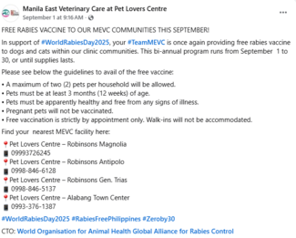 World Rabies Day - Manila East Veterinary Care 