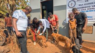 Community members gathered at Nyasha Ward for rabies awareness and vaccination campaign