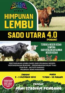 Featuring 100 elite bulls and cows from across the nation! Witness the strength, stature, and splendor of Malaysia’s finest beef cattle as they compete for the prestigious titles: 🏆 King of Sado & 👑 Queen of Sado Who will rise to claim the crown this year? Join us and be part of the excitement!