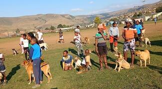 The children attending Funda Nenja Dog Training classes participated in Global Rabies day celebrations