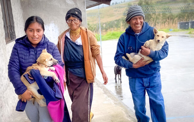 Villagers bringing their dogs to Amici Cannis