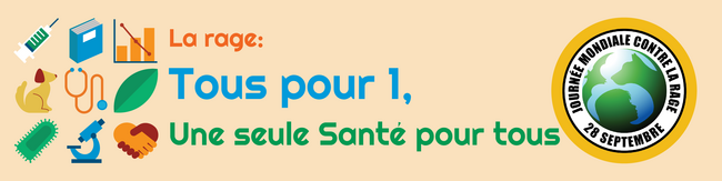 Bannière thématique de la Journée mondiale contre la rage 2023